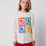 Bobo Choses Rainbow Mr Pencil Lange Mouw T-shirt Offwhite