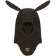 Mikk-Line Wollen bivakmuts met konijnenoren Wool Fullface Bunny Ears Dark Brown Melange