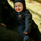Mikk line merino wollen baby jumpsuit Antraciet Melange