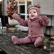 Mikk linebaby jumpsuit met merinowollen kap Burlwood