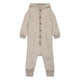 Mikk line baby jumpsuit met kap van merinowol Melange Offwhite
