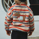 Konges Slojd Kinderfleece met geborduurde Joddy Teddy Tangerine Stripe print
