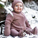 Mikk-Line Baby overall van merinowol Wool Baby Suit Burlwood