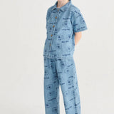Bobo Choses jongensdenim shirt Pickle de Hond helemaal over
