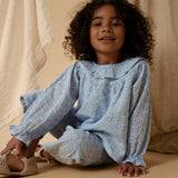 Lil' Atelier Kinderblouse voor meisjes met volant Zen Blauw NMFTESSIE