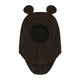 Huttelihut Wollen kinderbalaclava met oren Dark Brown Melange