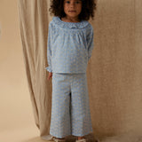 Lil' Atelier Kinderbroek voor meisjes wijd Zen Blauw NMFTESSIE