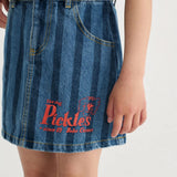 Bobo Choses Denim rok voor meisjes gestreept Pickles de Hond
