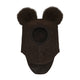 Huttelihut Kinder balaclava met alpaca pompons Dark Brown Melange