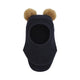 Huttelihut Wollen kinder balaclava met alpaca pompons Dark Navy