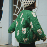 Konges Slojd kinder bomberjack Juno printed Dot miao verde